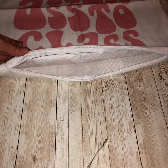 “Take your ass to class" vintage font pillow cover - 18"x18" zip closure -NEW - Picture 4 of 8